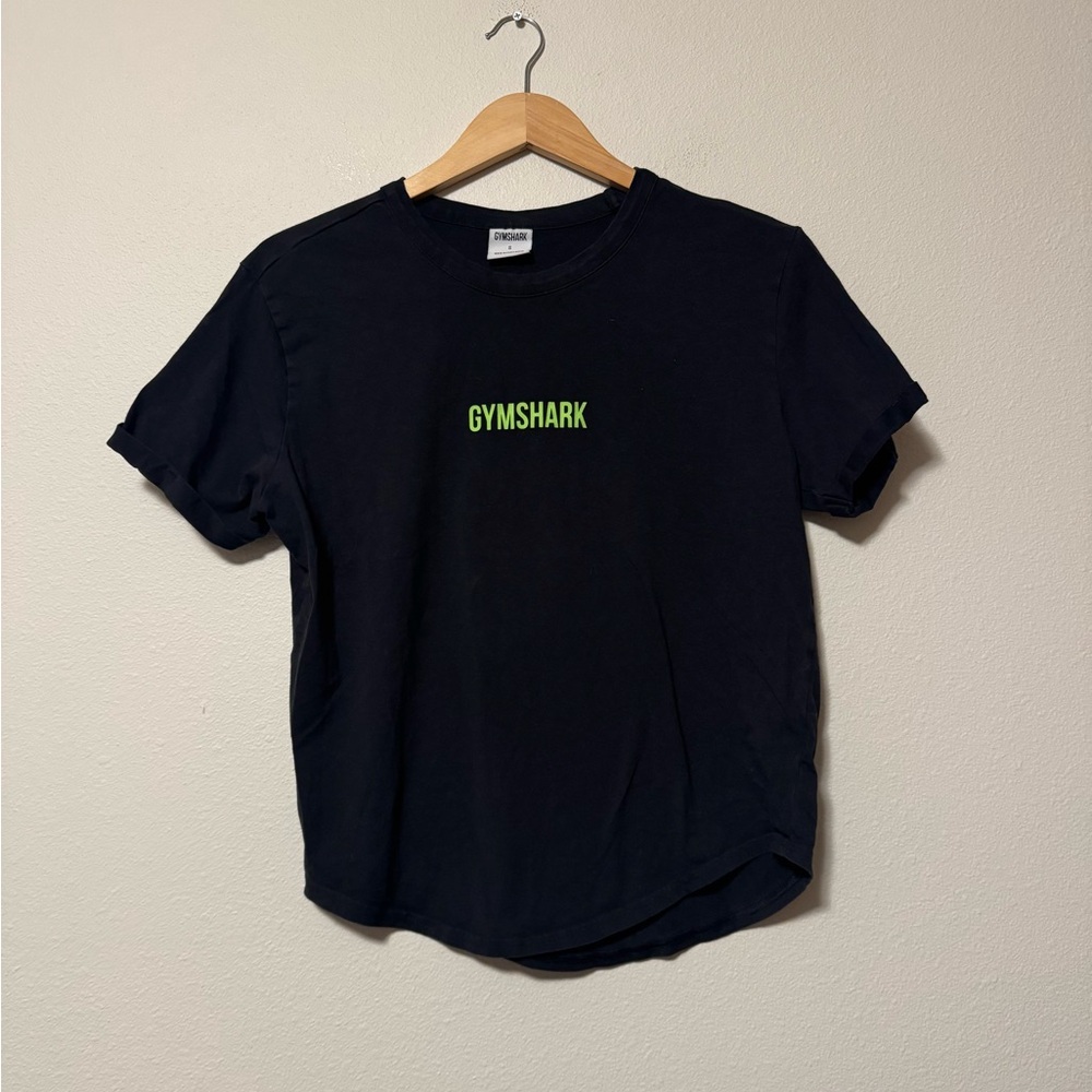 Gymshark Black Short Sleeve Tee with Neon Green Logo